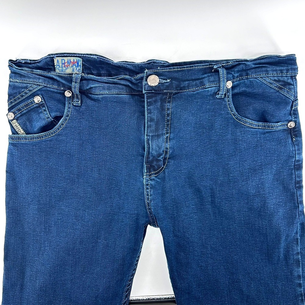 Emporio Armani AJ Jeans Mens Sz 39 Dark Wash Blue Straight Leg Eagle Logo Denim